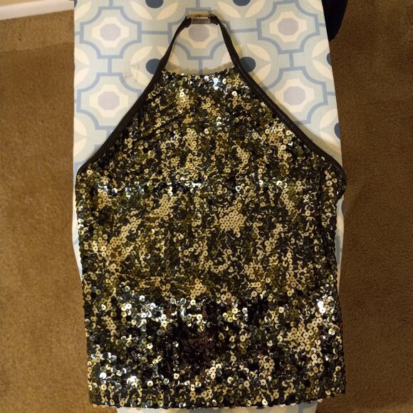 EXPRESS Shimmery olive-green backless, 3-strap Tank Teaser W XS - Picture 1 of 7
